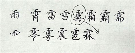 雨字部首的字繁體